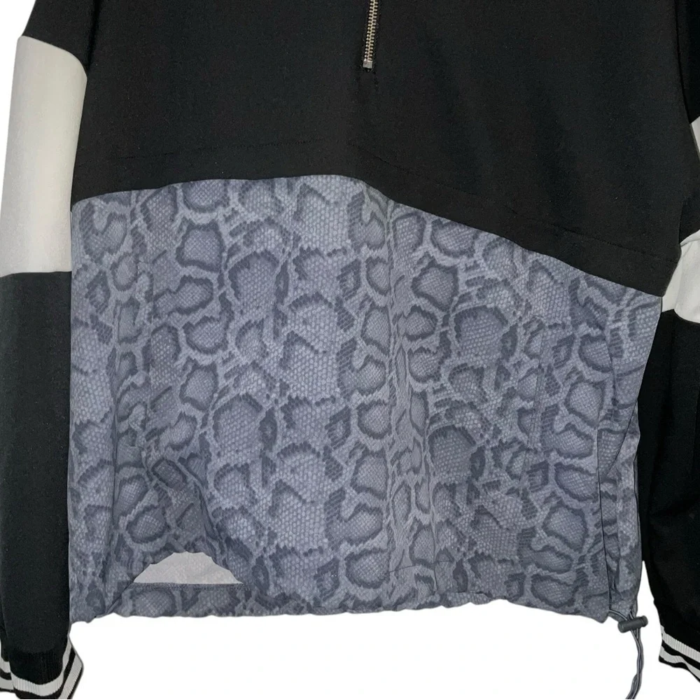 AVIA Colorblock Snake Print Quarter-Zip Hoodie Jacket | Size L - Picture 3 of 4